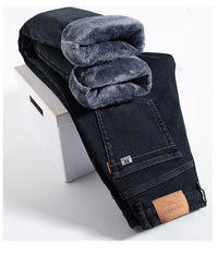 Straight Loose Velvet Thickened Nostalgic Jeans
