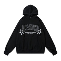 Letter Embroidery Hooded Loose Sweater