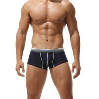 Gradient Stripes Belt Low Waist Cotton Thin Boxer Briefs