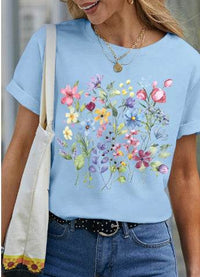 Women's Top Summer Print Pattern Short Sleeved