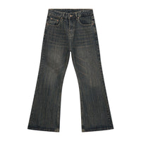 American Retro Slightly Flared Pu Handsome Jeans