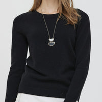 Round Neck Pure Wool Women's Long Sleeve Pullover Loose Sweater