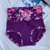 Women's High Waist Plus Size Printed Cotton Underwear