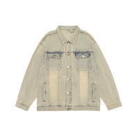 American Retro Washed Denim Jacket Fall And Winter Lapels Jacket