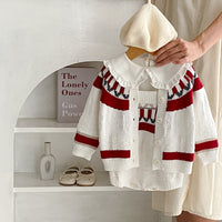 Knitted Coat Strap Romper For Children