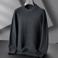 Autumn And Winter Men's Casual Knitted Sweater Loose Round Neck