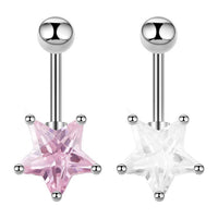 Stainless Steel Zircon Five-pointed Star Nail Navel Decoration Piercing Jewelry
