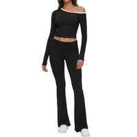 Womens Tailored High-waisted Flared Pants Set
