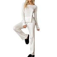 Women's Fashion Solid Color Casual Long-Sleeve Set