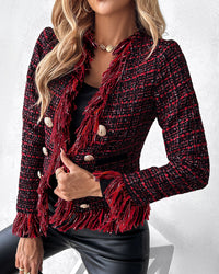 European And American Feminine Straight Tube Coarse Woolen Coat