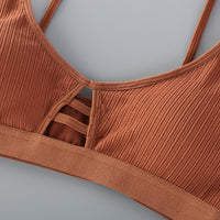 Thread cotton no steel ring bra hollow underwear