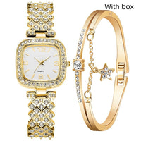 Women's Diamond Watch Bracelet Two-piece Set