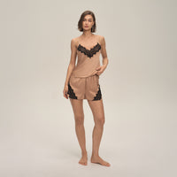 Summer Cozy Home Loungewear Suspender Shorts Set