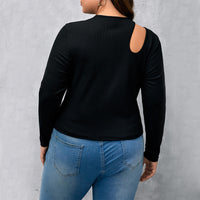 Women's Round-neck Long-sleeve Slim-fit Hollow-out Top