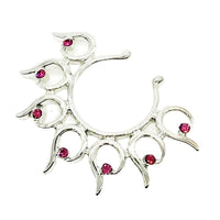 Stainless Steel Flower-shaped Fake Nipple Ring Peacock Screen Ornament