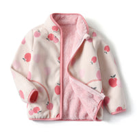Women's Polar Fleece Jacket Children's Stand Collar Plus Fleece Pink