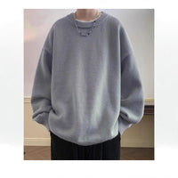 Men's Loose-fit Laid-back Japanese-style Retro Solid-color Sweater