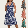 Fashionable Plus-Size Womens Floral Print Dress