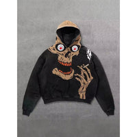 American Retro 3D Digital-Print Trendy Hoodie Sweater