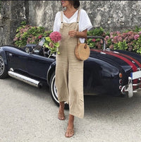 Spring and Autumn Strap Pocket Casual Jumpsuit Women