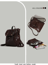 Soft Leather Uniform Backpack Large Capacity Computer Backpack