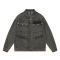 Punk High Street Design Sense Niche Tooling Denim Jacket Autumn