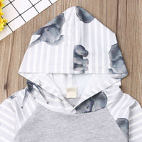 Long-sleeved striped elephant sweater