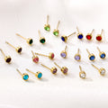 Stainless Steel Gold-plated Birthday Stone Constellation Diamond Bone Nail