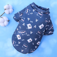 Printed Cartoon Pet Clothes Plus Velvet Two-legged Sweater