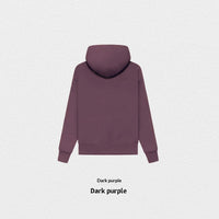 Autumn Winter Fleece-Lined Solid-Color Hoodie
