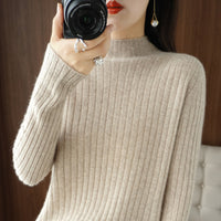 Simple Autumn And Winter Half-high Collar Bottoming Shirt Women's Sweater