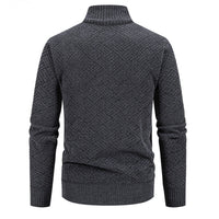 Men's Knitted Shirt With Stand Collar Zippered Cardigan Sweater