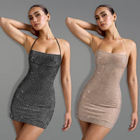 Women's Sexy Halter Neck Tube Dress With Arm-Covering Sleeves