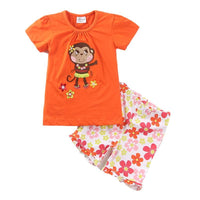 Girls' Embroidered Short Sleeve Children's Suit Short Sleeve