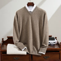 Men's Pure Cashmere Long-sleeved Knitted Base Sweater