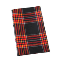 printed double-sided satin large plaid scarf