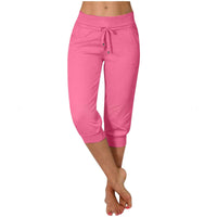 Women's Knitted Cropped Casual Slim-Fit Trousers
