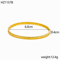 Personalized Patterned Bracelet For Women Elegant Geometric Layering Bangle In Solid Colors