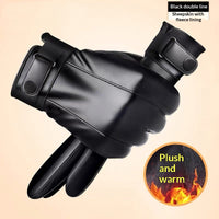 Genuine Leather Gloves With Fleece Lining For Extra Warmth And Waterproof Protection