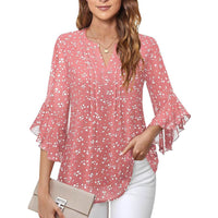 Lotus Leaf 34 Sleeve Top Solid Color Fashion