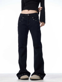 Retro Skinny Jeans Women's High Waist Stretch Flared Pants