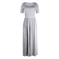 Round neck short sleeve long jumpsuit