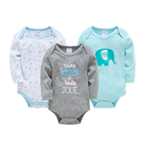 Baby Cotton Long Sleeve Romper Three Piece Suit