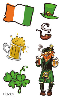 Tattoo Sticker Paper Irish Festival Flag Children Face Pasters Tattoo Sticker