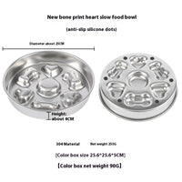 Non-slip Anti-choke 304 Stainless Steel Pet Slow Feeding Bowl