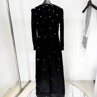 Elegant Sophisticated Long-sleeve Maxi Dress