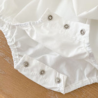 Infants And Children Baby Girls Lace Bubble Short-sleeved Jumpsuit
