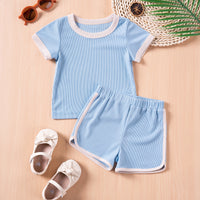 Children's Clothing Fashion Color Contrast Two-piece Set