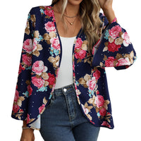 V-neck Floral Bell Sleeve Blouse