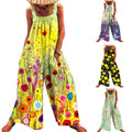 Women's Printed Ladies Bib Wide-Leg Jumpsuit